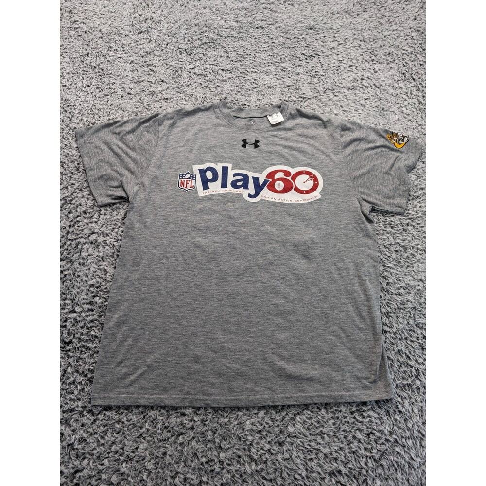 Under Armour Shirt Men Medium Gray NFL Athleisure Lounge Casual Gym Outdoor Tee
